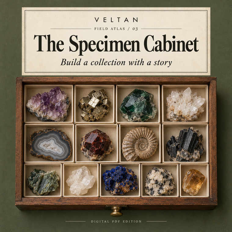 Cover of The Specimen Cabinet, a digital PDF guide.